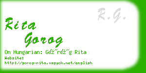 rita gorog business card